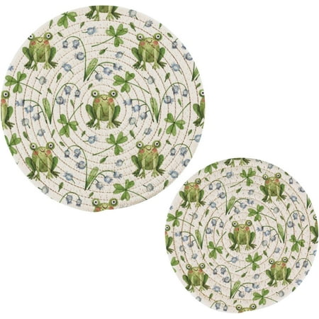 SKYSONIC Pot Holders Trivets set 2 Pcs Cute Cartoon Frogs Clover Flowers Potholders for Kitchen Thread Weave Trivets for Hot Dishes/Pot/Bowl/Teapot/Hot Pot Holders
SKYSONIC Pot Holders Trivets set 2 Pcs Cute Cartoon Frogs Clover Flowers Potholders for Kitchen Thread Weave Trivets for Hot Dishes/Pot/Bowl/Teapot/Hot Pot Holders
