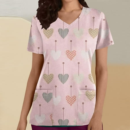 Christmas on Sales Clearance! Qiaocaity Women Scrub Tops Women s Fashion Short Sleeve V-Neck Tops Working Uniform Happy Valentine s Day Printing With Pocket Blouse Tops Pink XXL
Christmas on Sales Clearance! Qiaocaity Women Scrub Tops Women s Fashion Short Sleeve V-Neck Tops Working Uniform Happy Valentine s Day Printing With Pocket Blouse Tops Pink XXL