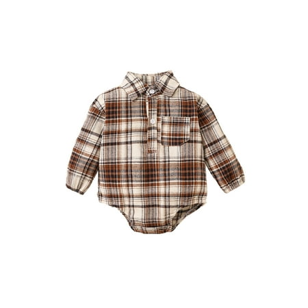 Binpure Baby Boy Romper Long Sleeve Turn-down Collar Button Closure Plaid Fall Bodysuit for Casual Daily
Binpure Baby Boy Romper Long Sleeve Turn-down Collar Button Closure Plaid Fall Bodysuit for Casual Daily