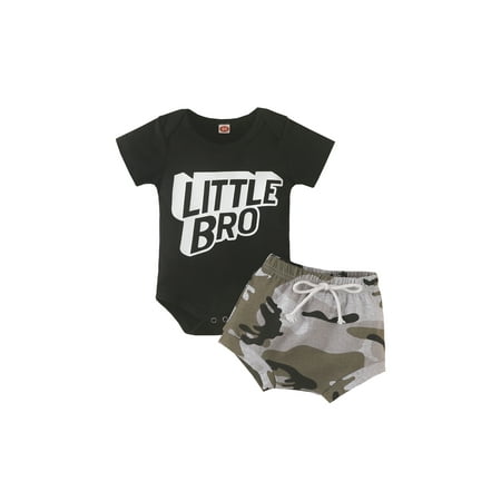 Frobukio Infant Baby Boys Summer 2Pcs Outfit Sets Short Sleeve Letter Print Romper Tops + Camouflage PP Shorts Black 18-24 Months
Frobukio Infant Baby Boys Summer 2Pcs Outfit Sets Short Sleeve Letter Print Romper Tops + Camouflage PP Shorts Black 18-24 Months