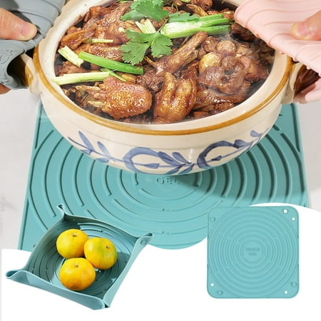 dvypyn Silica Insulating Mat Household Multifunctional Draining Antiscald Folding Silica Outdoor Storage Fruit Tray Saucer light blue
dvypyn Silica Insulating Mat Household Multifunctional Draining Antiscald Folding Silica Outdoor Storage Fruit Tray Saucer light blue