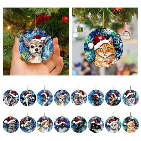 Hopeup Wooden Pendant with Hat Lanyard Design Dog Cat Avatar Cute Animal Snowflake Christmas Decoration for Gift
Hopeup Wooden Pendant with Hat Lanyard Design Dog Cat Avatar Cute Animal Snowflake Christmas Decoration for Gift