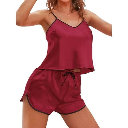 Glonme Ladies Nightgown Sleeveless Pajamas Sets V Neck Sleepwear Sleep Baggy Lounge Set Loose 2 Pieces Outfits Nightwear Wine Red S
Glonme Ladies Nightgown Sleeveless Pajamas Sets V Neck Sleepwear Sleep Baggy Lounge Set Loose 2 Pieces Outfits Nightwear Wine Red S
