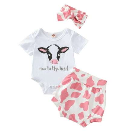 Newborn Baby Girl Short Sleeve Cow Outfit Romper Jumpsuit Shorts Headband Set Clothes
Newborn Baby Girl Short Sleeve Cow Outfit Romper Jumpsuit Shorts Headband Set Clothes