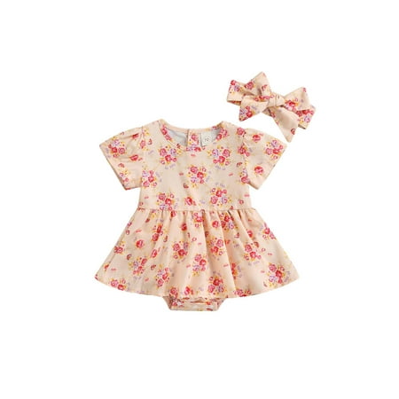 Amuver Baby Girl’s Summer Romper Floral Print Short Sleeves Round Neck Loose Jumpsuit with Headband
Amuver Baby Girl’s Summer Romper Floral Print Short Sleeves Round Neck Loose Jumpsuit with Headband