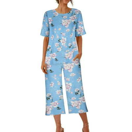Girls Pants Set Pajamas For Set Short Sleeve Capri Pajamas Ladies Soft Comfy Summer Sleepwear Set Suit Pant Set
Girls Pants Set Pajamas For Set Short Sleeve Capri Pajamas Ladies Soft Comfy Summer Sleepwear Set Suit Pant Set