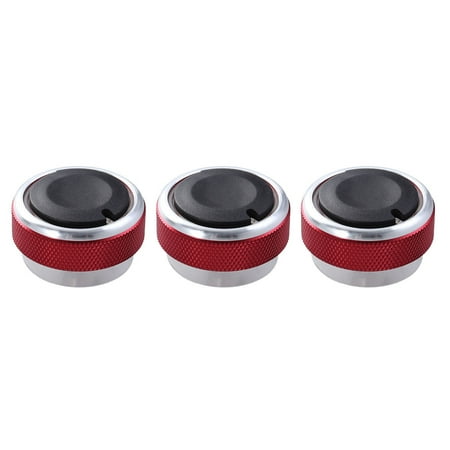 NUOLUX 3pcs Air Conditioning Control Switch AC Knob Fit for Focus 2 3 (Red)
