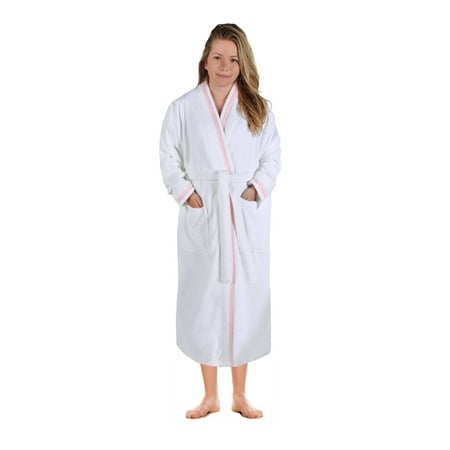 Unisex Luxurious Plush Turkish Cotton Kimono Robe Small Emberglow-White by Blue Nile Mills
Unisex Luxurious Plush Turkish Cotton Kimono Robe Small Emberglow-White by Blue Nile Mills