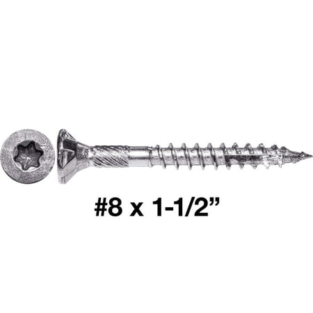 Jake Sales Brand #8 x 1-1/2” Torx/Star Stainless Steel Wood Screw ~197 Screws - ACQ Compatible - 1 Pound
Jake Sales Brand #8 x 1-1/2” Torx/Star Stainless Steel Wood Screw ~197 Screws - ACQ Compatible - 1 Pound
