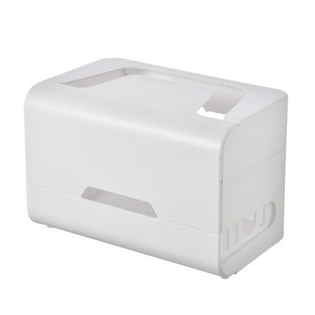 NUOLUX Double Layer Drawer Style Router Storage Box Cable Container Heat Dissipation Dustproof Electrical Cable Box