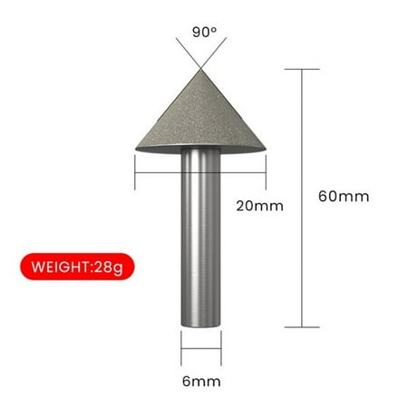 1Pcs Electroplated Diamond Cone Chamfer Grinding Head Stone Glass Chamfering 20mm
1Pcs Electroplated Diamond Cone Chamfer Grinding Head Stone Glass Chamfering 20mm