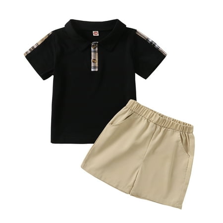 Toddler Boy Clothes 3 Years Toddler Boys Summer Short Outfit Sets 4 Years Short Sleeve Plaid Lapel Tops Elastic Shorts 2PCS Set Black
Toddler Boy Clothes 3 Years Toddler Boys Summer Short Outfit Sets 4 Years Short Sleeve Plaid Lapel Tops Elastic Shorts 2PCS Set Black