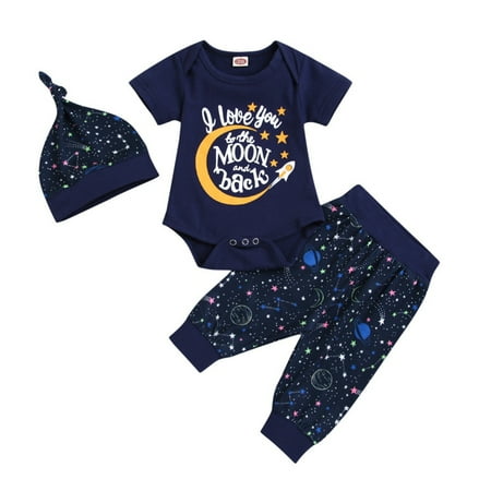 Bullpiano 3Pcs Newborn Baby Boys Clothes Letter Printed Bodysuit Romper + Stars Printed Long Pant + Hat Outfit Set 0-18M
Bullpiano 3Pcs Newborn Baby Boys Clothes Letter Printed Bodysuit Romper + Stars Printed Long Pant + Hat Outfit Set 0-18M
