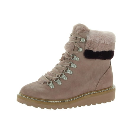 Splendid Women s Evita Suede Faux Fur Trim Wedge Hiker Booties