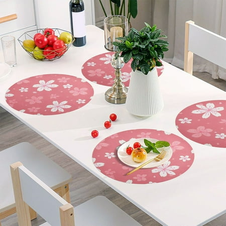 Round Grid Placemat One Sizex6 Round Placemat PVC Plate Mat,15.4 Inch Non-Slip and Heat Resistant Table Placemat Dining Room Placemat Pink Flower
Round Grid Placemat One Sizex6 Round Placemat PVC Plate Mat,15.4 Inch Non-Slip and Heat Resistant Table Placemat Dining Room Placemat Pink Flower
