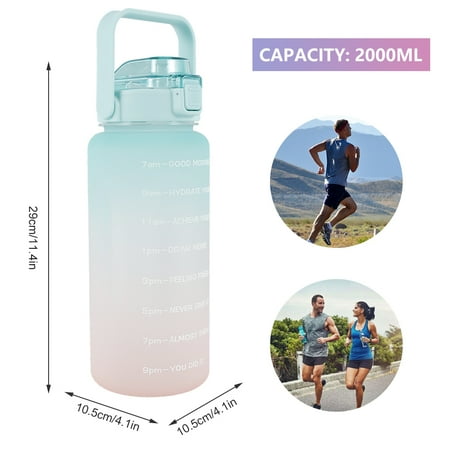 2L Water Bottle with Straw Water Storage Container BPA-free Drinking Bottle Water Jug Measured Water Bottle Recyclable Bottle for Gym Outdoor Sports with Inspirational Time Markers
2L Water Bottle with Straw Water Storage Container BPA-free Drinking Bottle Water Jug Measured Water Bottle Recyclable Bottle for Gym Outdoor Sports with Inspirational Time Markers