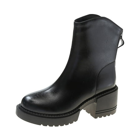 XINSHIDE Ladies Boots Solid Color Leather British Style Back Zip Chunky High Heel Fashion Short Boots Shoes For Women
XINSHIDE Ladies Boots Solid Color Leather British Style Back Zip Chunky High Heel Fashion Short Boots Shoes For Women