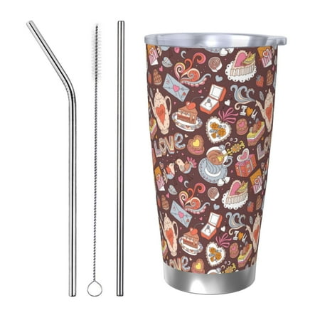 Tideii Love Heart for 20OZ Car Cup Stainless Steel Cold and Hot Cup with Lid Suitable for Outdoor and Home Unisex-Straw Three-piece Set
Tideii Love Heart for 20OZ Car Cup Stainless Steel Cold and Hot Cup with Lid Suitable for Outdoor and Home Unisex-Straw Three-piece Set