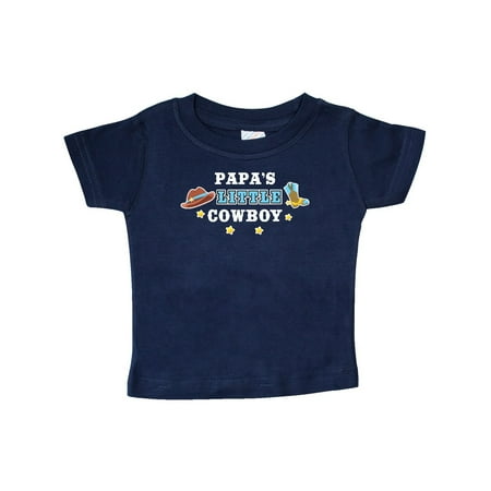 Inktastic Papas Little Cowboy with Cowboy Hat and Boots Gift Baby Boy T-Shirt