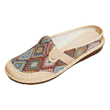 ZAROYEAX Ladies Simple Breathable Flat Bottom Comfortable Large Size Linen Retro Single Shoes Casual Shoes Cloth Shoes Half Slippers
ZAROYEAX Ladies Simple Breathable Flat Bottom Comfortable Large Size Linen Retro Single Shoes Casual Shoes Cloth Shoes Half Slippers