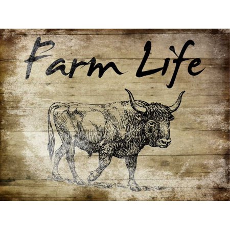 Farm Life Bull Poster Print by Sheldon Lewis (18 x 24)