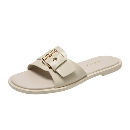 Summer Saving Clearance! Kukoosong Flat Sandals for Women Flat Bottomed Comfortable Slippers Solid Color Casual One Line Women s Sandals Beige 35
Summer Saving Clearance! Kukoosong Flat Sandals for Women Flat Bottomed Comfortable Slippers Solid Color Casual One Line Women s Sandals Beige 35