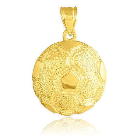 10k Yellow Gold Sports Charm Textured Soccer Ball Pendant
