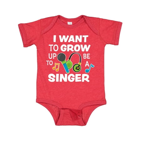 Inktastic I Want to Grow Up to Be a Singer Gift Baby Boy or Baby Girl Bodysuit