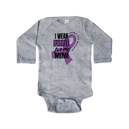 Inktastic Chronic Pain I Wear Purple For My Mimi Gift Baby Boy or Baby Girl Long Sleeve Bodysuit