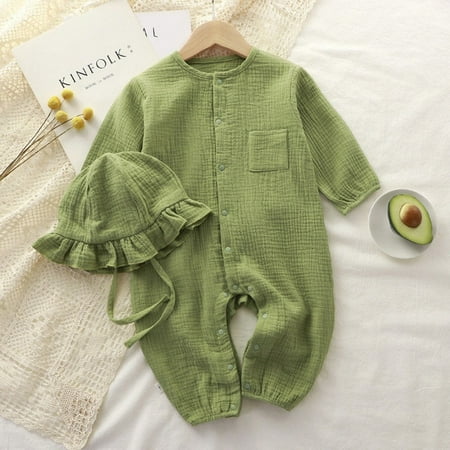 DancePeanut Autumn One-Piece Baby Rompers Newborn Solid Color Organic Cotton Jumpsuit+Hats Toddler Baby Boys Girls Sleeping Wear Clothing
DancePeanut Autumn One-Piece Baby Rompers Newborn Solid Color Organic Cotton Jumpsuit+Hats Toddler Baby Boys Girls Sleeping Wear Clothing