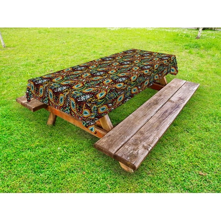 Traditional Outdoor Tablecloth Asian Folk Funky Pattern with Eastern Bohemian Gypsies Funky Retro Effects Decorative Washable Fabric Picnic Tablecloth 58 X 104 Inches Multicolor by Ambesonne
Traditional Outdoor Tablecloth Asian Folk Funky Pattern with Eastern Bohemian Gypsies Funky Retro Effects Decorative Washable Fabric Picnic Tablecloth 58 X 104 Inches Multicolor by Ambesonne