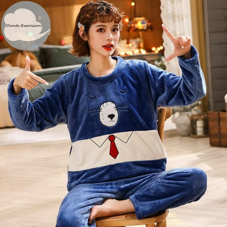 QWZNDZGR Winter Flannel Women Sleepwear Pajamas Girls Cartoon Print Pajama Set Pullover Coral Fleece Pijamas Mujer Home Suits 3XL
QWZNDZGR Winter Flannel Women Sleepwear Pajamas Girls Cartoon Print Pajama Set Pullover Coral Fleece Pijamas Mujer Home Suits 3XL