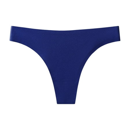 BIZIZA Women Panty T Back Solid Underwear Low Rise Sexy Women s Thongs Dark Blue L