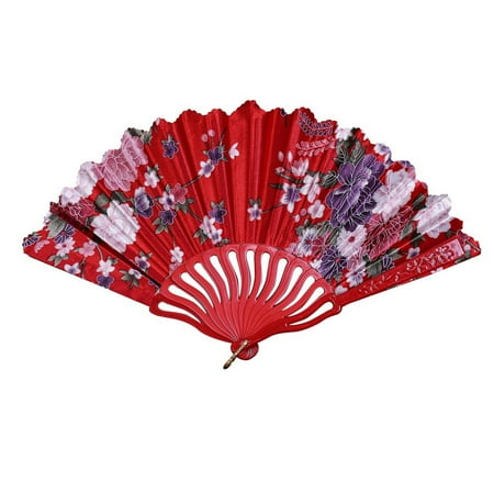 Portable Mini Fans Best Chinese Style Dance Wedding Party Lace Silk Folding Hand Held Flower Fan