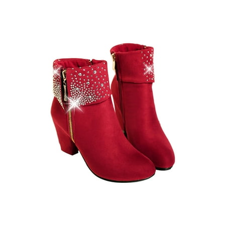 Wazshop Women Block Heels Bootie Comfort Ankle Booties Side Zip Winter Boots Anti-Slip Casual Short Boot Womens Chunky Heel Fashion Red 4.5
Wazshop Women Block Heels Bootie Comfort Ankle Booties Side Zip Winter Boots Anti-Slip Casual Short Boot Womens Chunky Heel Fashion Red 4.5