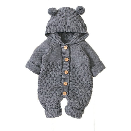 DNDKILG Infant Baby Toddler Button Clothes Jumpsuit for Girl Boy Winter Warm Long Sleeve Romper Gray 3M-24M
DNDKILG Infant Baby Toddler Button Clothes Jumpsuit for Girl Boy Winter Warm Long Sleeve Romper Gray 3M-24M