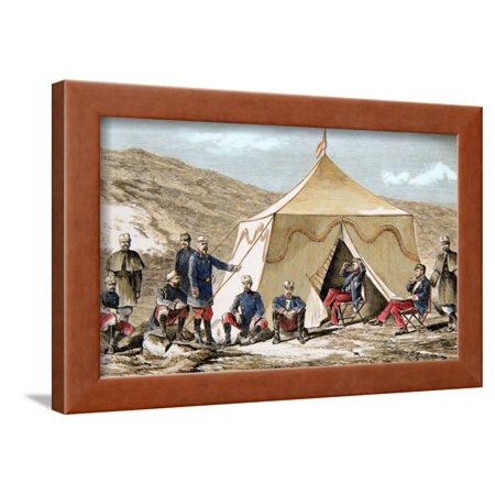 Juan Prim (1814-1870) in His Tent. Morocco. Framed Print Wall Art By Tarker