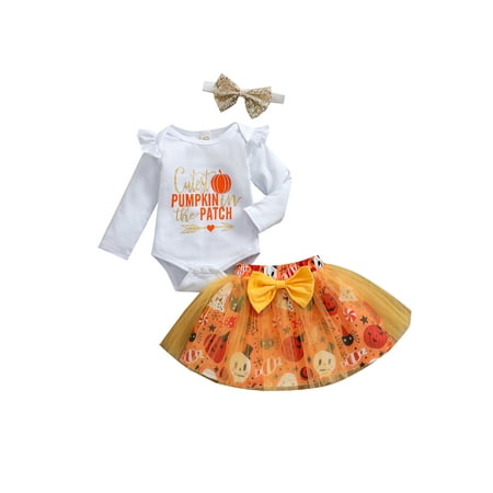 Canis 3Pcs Infant Newborn Baby Girls Halloween Outfits Letters O-Neck Long Sleeves Romper + Tutu Skirt + Headband
Canis 3Pcs Infant Newborn Baby Girls Halloween Outfits Letters O-Neck Long Sleeves Romper + Tutu Skirt + Headband