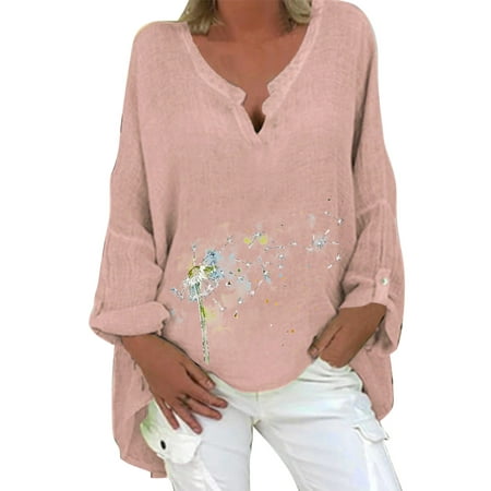 Blouses For Women Plus Size Women Summer Casual Top Printed Cotton Linen Long Sleeve Shirt Solid Color V Neck Mid Length Top Blouse Short Sleeve Scrub Jackets
Blouses For Women Plus Size Women Summer Casual Top Printed Cotton Linen Long Sleeve Shirt Solid Color V Neck Mid Length Top Blouse Short Sleeve Scrub Jackets