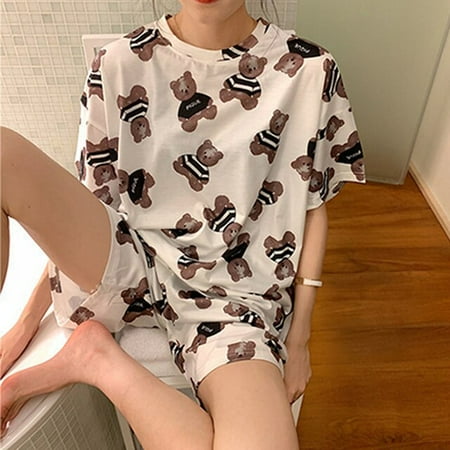 CoCopeaunt New Style Pajamas Womens Summer Short Sleeve Shorts Two Piece Suit Thin Student Spring Summer Net Red Home Clothes
CoCopeaunt New Style Pajamas Womens Summer Short Sleeve Shorts Two Piece Suit Thin Student Spring Summer Net Red Home Clothes