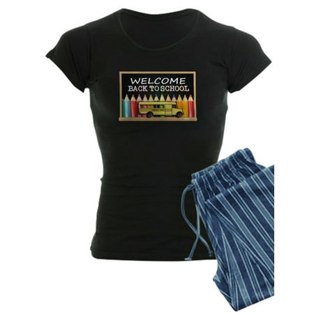 CafePress - WELCOME BACK TO SCHOOL BUS - Women s Dark Pajamas