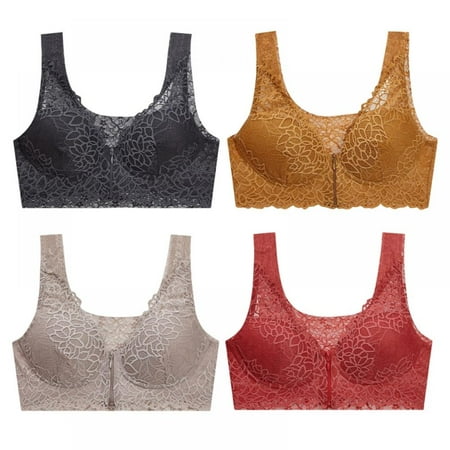 Women s Full-Coverage Wire-Free Lace Front-Closure Bra - Hollow Out Breathable Comfortable for Everyday Wear Underwear Plus Size M-5XL(4-Packs)
Women s Full-Coverage Wire-Free Lace Front-Closure Bra - Hollow Out Breathable Comfortable for Everyday Wear Underwear Plus Size M-5XL(4-Packs)