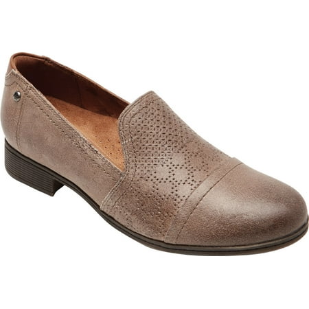 Women s Rockport Cobb Hill Crosbie Slip On Loafer Taupe Leather