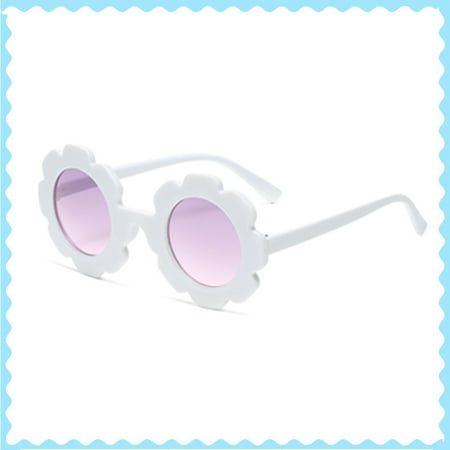 Dicasser Kids Flower Shaped Sunglasses Cute Round Flower Sunglasses for Boys Girls Party Favor(1PC)