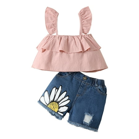 KIMI BEAR Newborn Baby Girls Outfits 9 Months Newborn Girls Summer Outfits 12 Months Newborn Girls Casual Solid Color Sling Top + Sunflower Print Shorts 2PCs Set Pink
KIMI BEAR Newborn Baby Girls Outfits 9 Months Newborn Girls Summer Outfits 12 Months Newborn Girls Casual Solid Color Sling Top + Sunflower Print Shorts 2PCs Set Pink