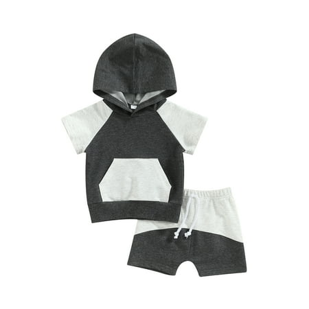 Toddler Baby Boy Summer Clothes Short Sleeve Hoodie Sweatshirt Top Elastic Shorts Set Color Block Outfit
Toddler Baby Boy Summer Clothes Short Sleeve Hoodie Sweatshirt Top Elastic Shorts Set Color Block Outfit