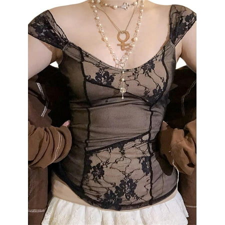 Eyicmarn Women Lace Camisole Sleeveless See-through Patchwork Slim Fit Summer Tops for Party Club
Eyicmarn Women Lace Camisole Sleeveless See-through Patchwork Slim Fit Summer Tops for Party Club