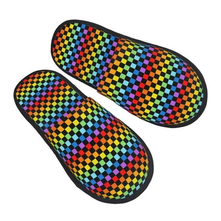 Bingfone Rainbow Chequerboard House Slippers for Women Men with Soft Rubber Sole Slip On for Indoor/Outdoor-Large
Bingfone Rainbow Chequerboard House Slippers for Women Men with Soft Rubber Sole Slip On for Indoor/Outdoor-Large