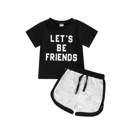 Ma&Baby Newborn Baby Boys Short Set Short Sleeve Letters Print T-shirt with Dinosaur Print Shorts Outfit
Ma&Baby Newborn Baby Boys Short Set Short Sleeve Letters Print T-shirt with Dinosaur Print Shorts Outfit