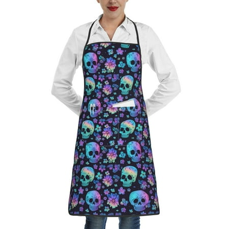 Qekee Skull flower cute Print Adjustable Bib Apron Resistant with Pocket Cooking Kitchen Aprons for Women Men Server Chef Apron
Qekee Skull flower cute Print Adjustable Bib Apron Resistant with Pocket Cooking Kitchen Aprons for Women Men Server Chef Apron